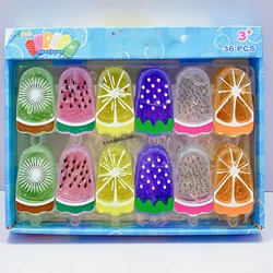36PCS Small Stick Ice Cream Foam Glue Fun Fruit Ice Cream Crystal Mud with Fragrance and High Aesthetic Value Toy Multi-color