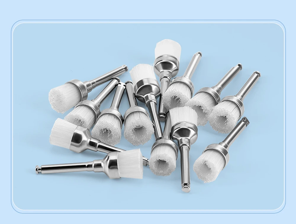 100 Stück/Box AZDENT Dental Nylon Polierbürsten Schüssel/flache Form Latch Typ (RA) Einmalgebrauch – Detail 7