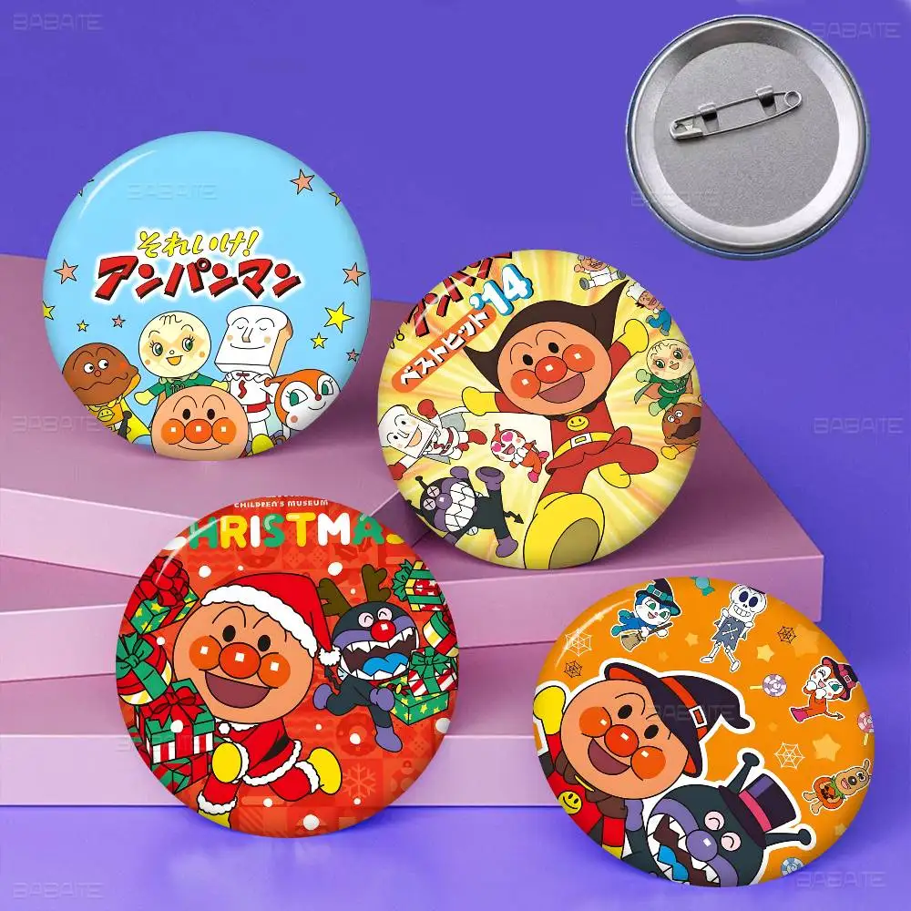 C-Children A-Anpanman Cartoon Anime Brooches Cute Cartoon  Badge Jacket Jeans Lapel Pin Gift Accessorie