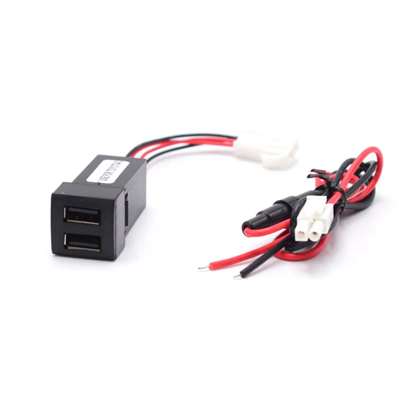 12V 22x22mm Dual 2 USB Mobile Phone Quick Charger for Toyota Land Cruiser Prado 150 Series Rav4 Camry Hiace Corolla