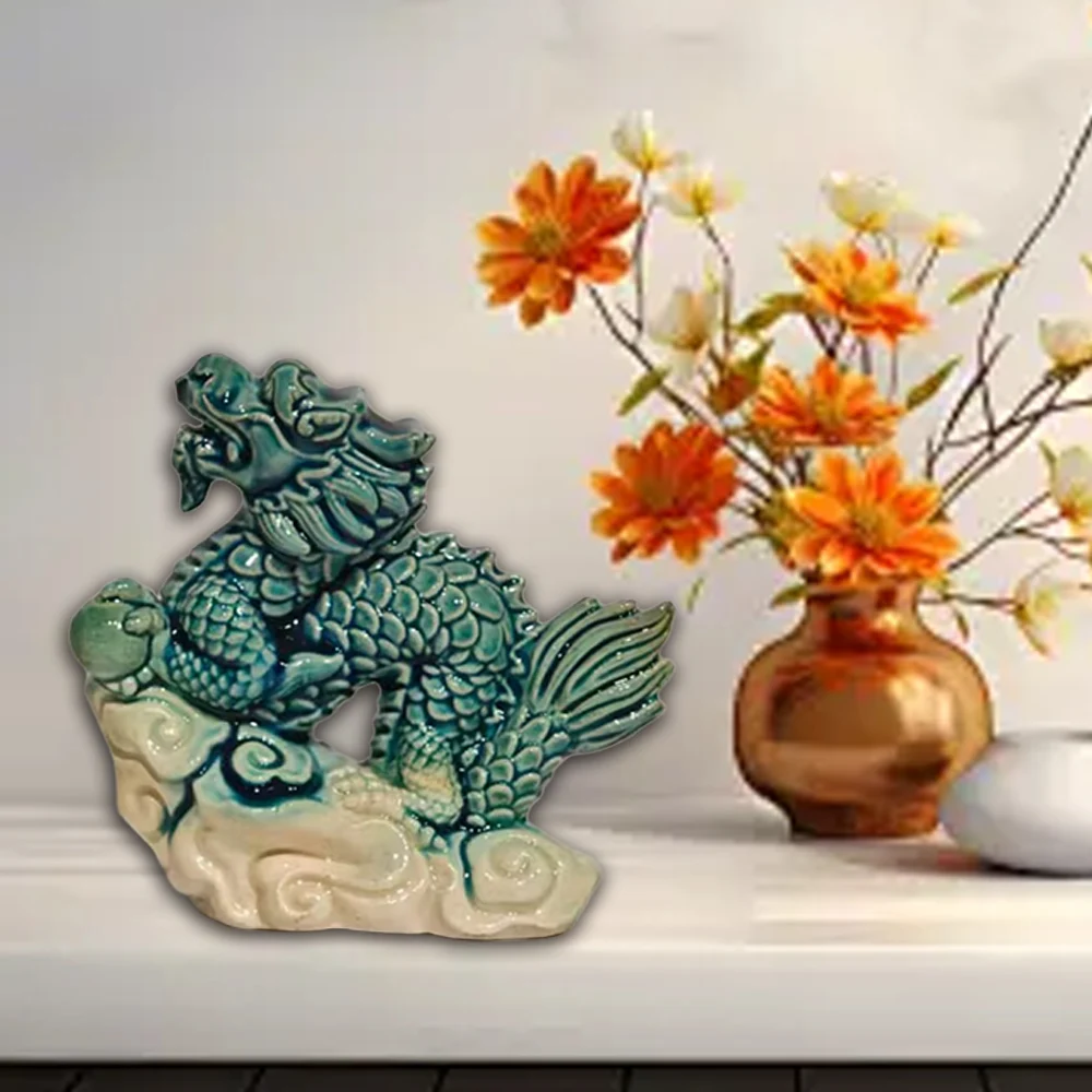 Mini Lucky Flying Dragon Glass Tea Pet Cute Wealth Attracting Table Decoration Tea Table Top Adorable Kung Fu Tea Set Gift
