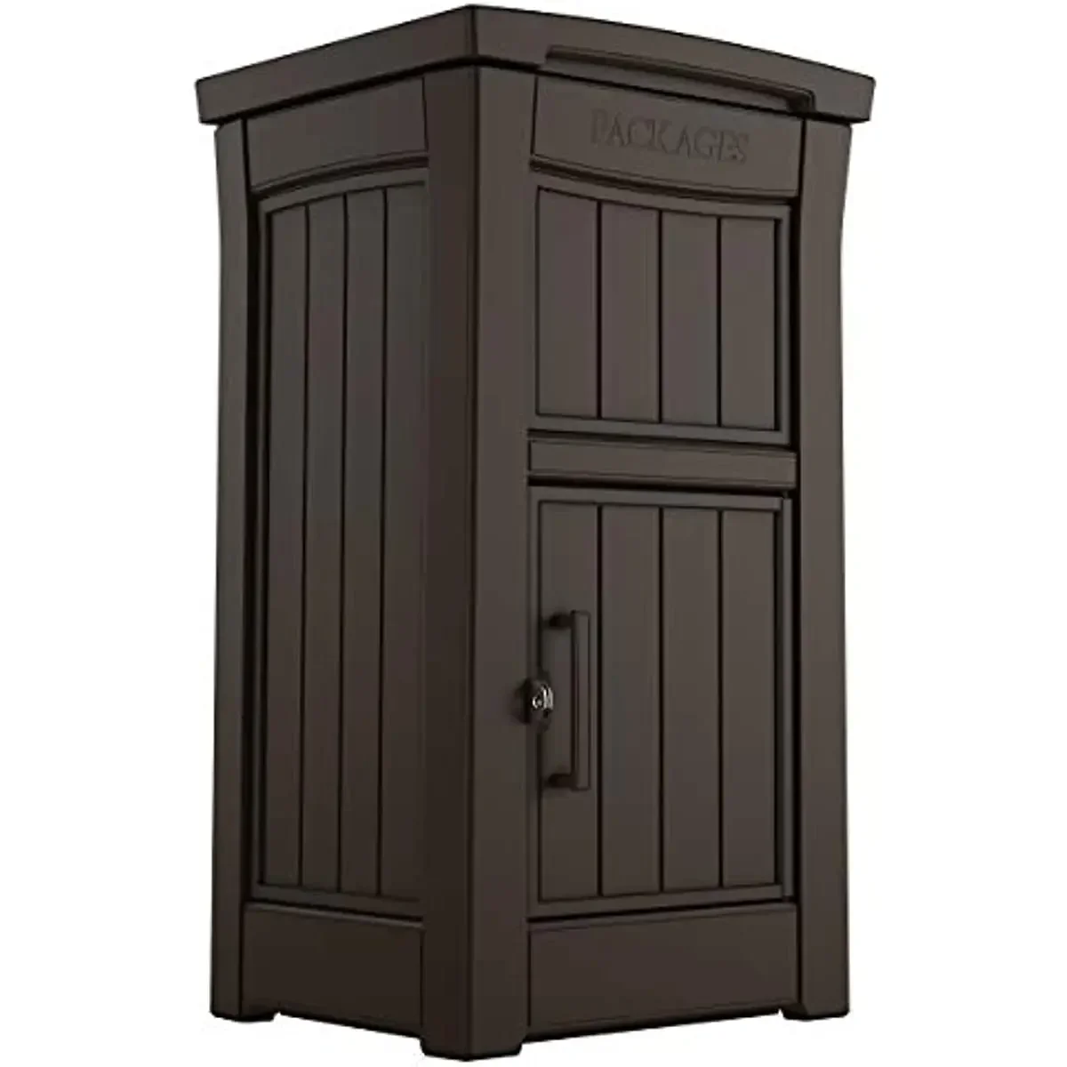 Package Delivery Box for Porch with Lockable Secure Storage Compartment to Keep Packages Safe, Brown