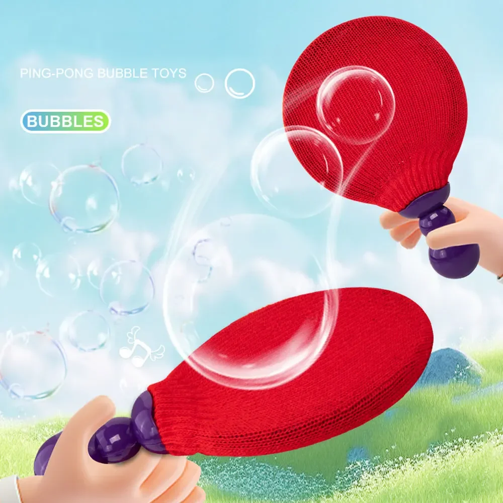 Newest Soap Bubble Ping Pong Kids Sports Intertainment Toys Parent-child Interaction Table Tennis New Bubble Racket Game AC195