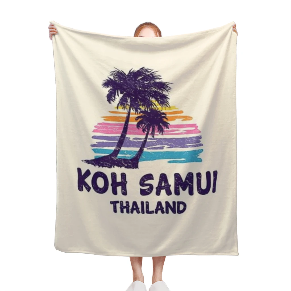 Koh Samui, Thailand - Tropical Beach Island Medium Blanket Fluffy Soft Bedroom Decor Sofa Blankets Comforter Home and Decoration