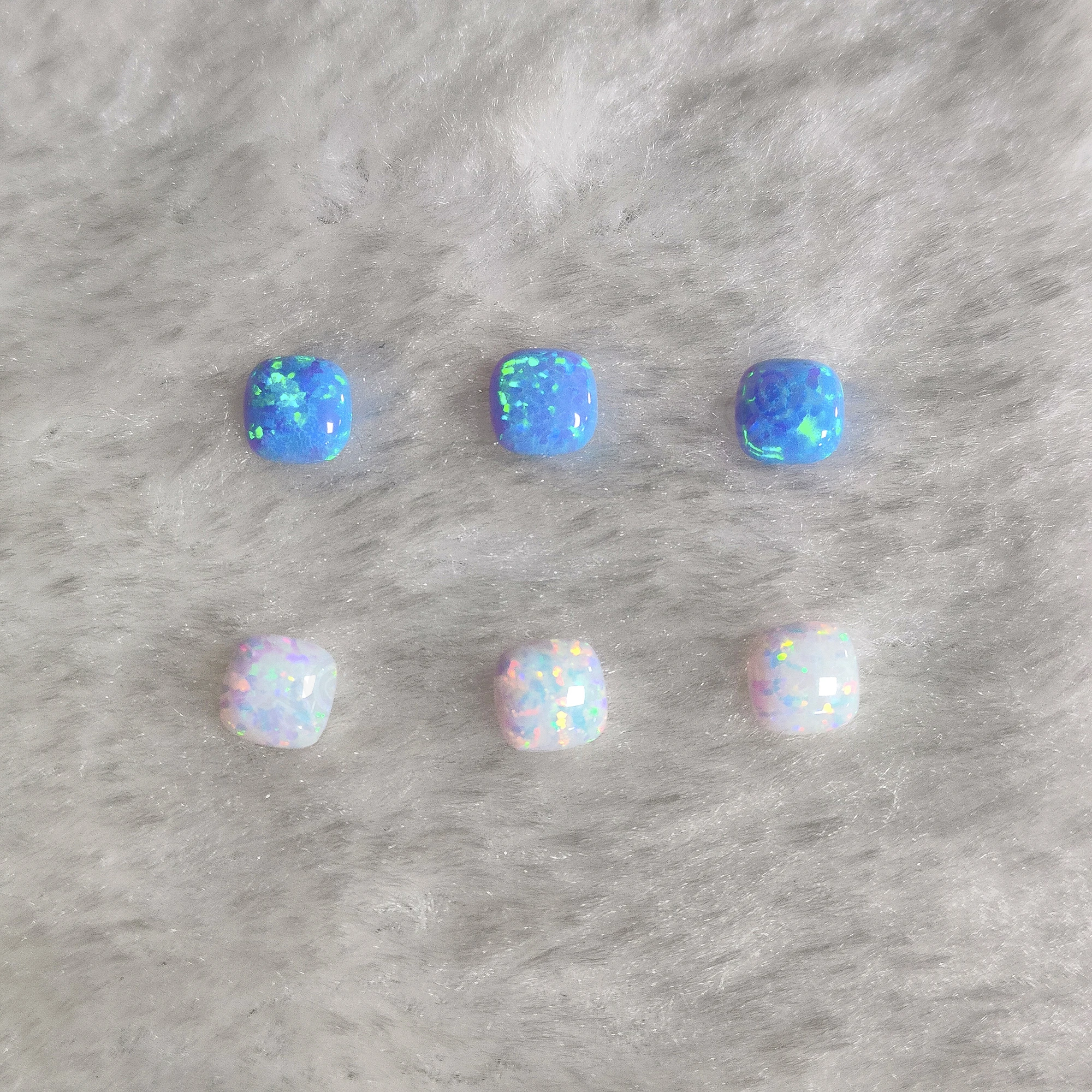 

20/50pcs Cushion Beads for Crafting Fire Opal Cushion Cut Stone Flat Back Beads for Jewelry