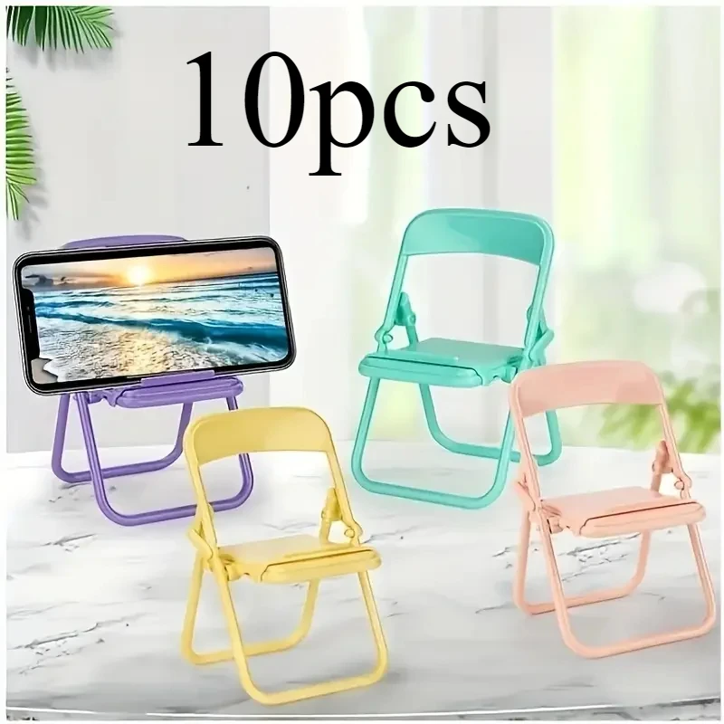 4 Stück süße süße kreative Desktop-Mini-Stuhlständer können als dekorative Ornamente verwendet werden, faltbarer Lazy Drama Handyhalter
