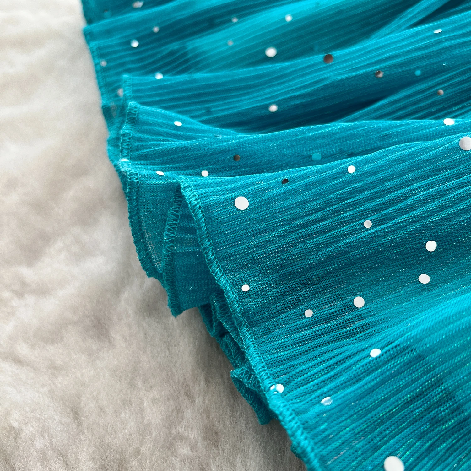 Chic vintage impiombato glitter incrociato elegante fata moda coreana Boho vestito estivo abbigliamento donna