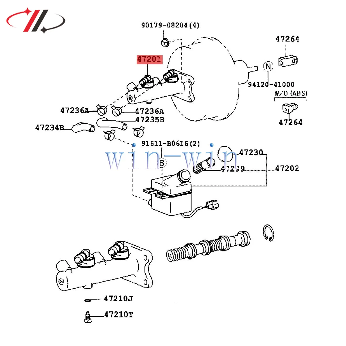 Car parts BRAKE MASTER CYLINDER For TOYOTA HIACE 47201-26501 47201-26530 47201-26450 47201-26430 47201-26490 47201-28310 J310208