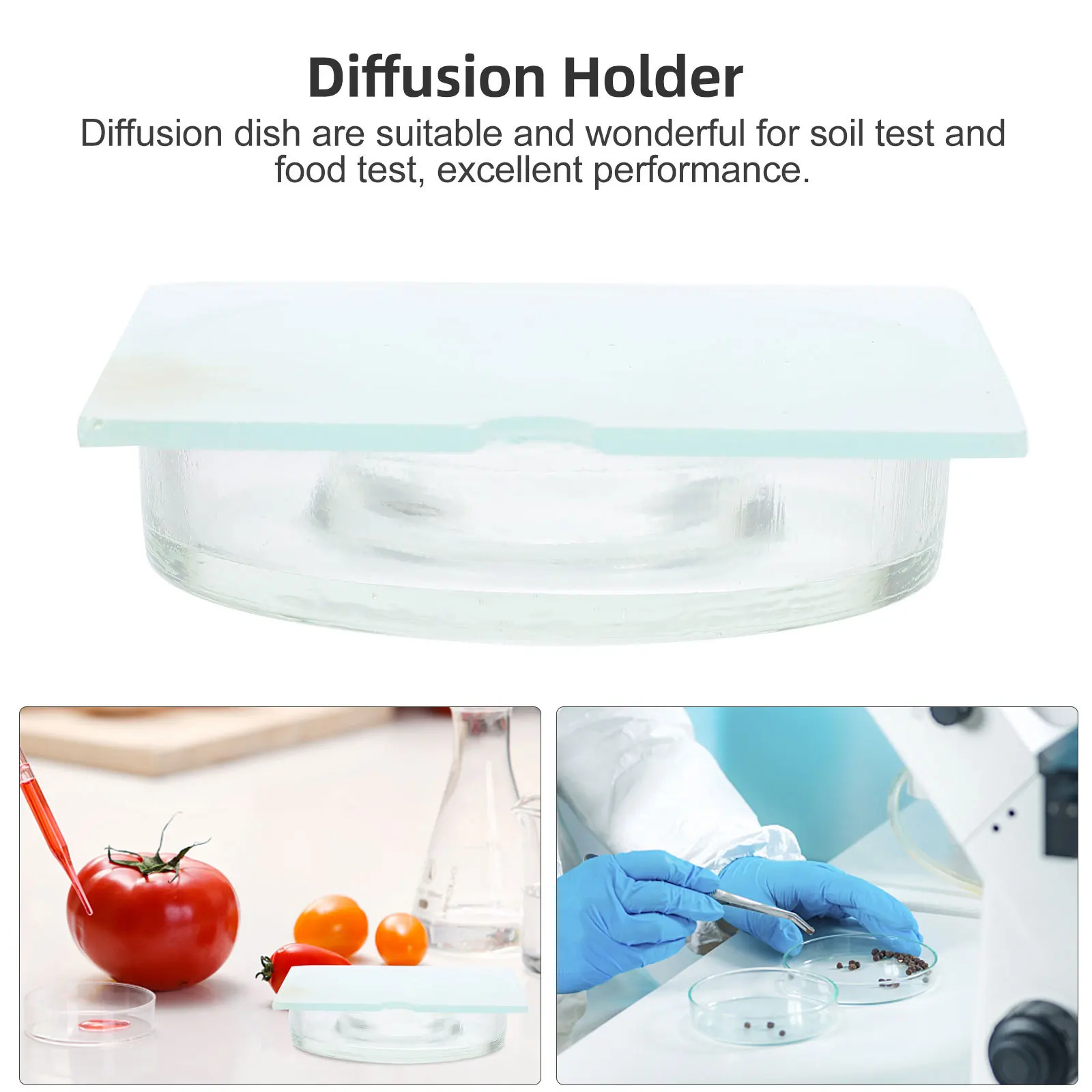 

1Pcs Diffusion Dish Soil Test Holder Durable Lab Container Lid Essential Dish for Precise Soil Analysis