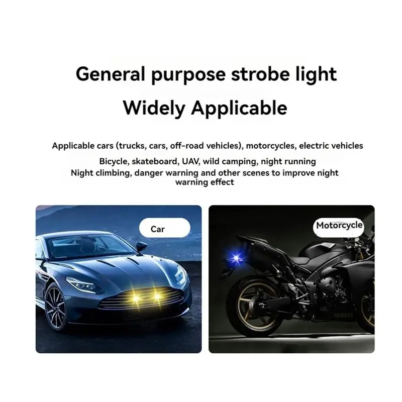 4 Pcs Wireless Strobe Lights With Remote Control, 7 Colors USB Rechargeable High Brightness Flashing Lights For Car-A28K