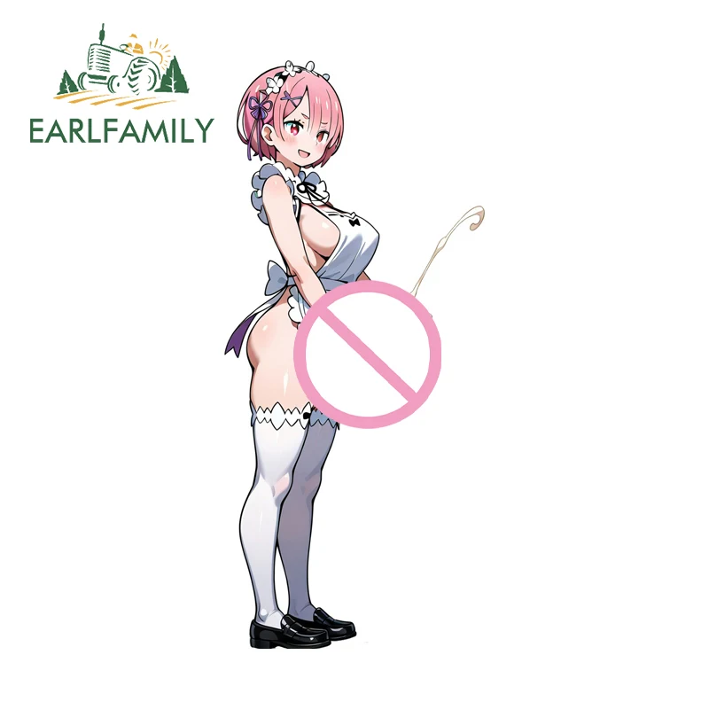 

EARLFAMILY Ram Rem Futa Cool NSFW Car Stickers Windshield Rear Windshield Decal Simple Practical Sunscreen Camper Accessories