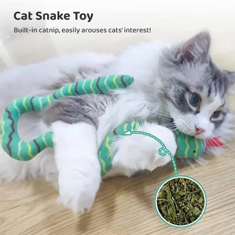 Cat Catnip Toy Interactive Toy Plush Cat Gluttonous Snake Bite-Resistant Molar Interactive Toy Gift For Cat Pet Accessories