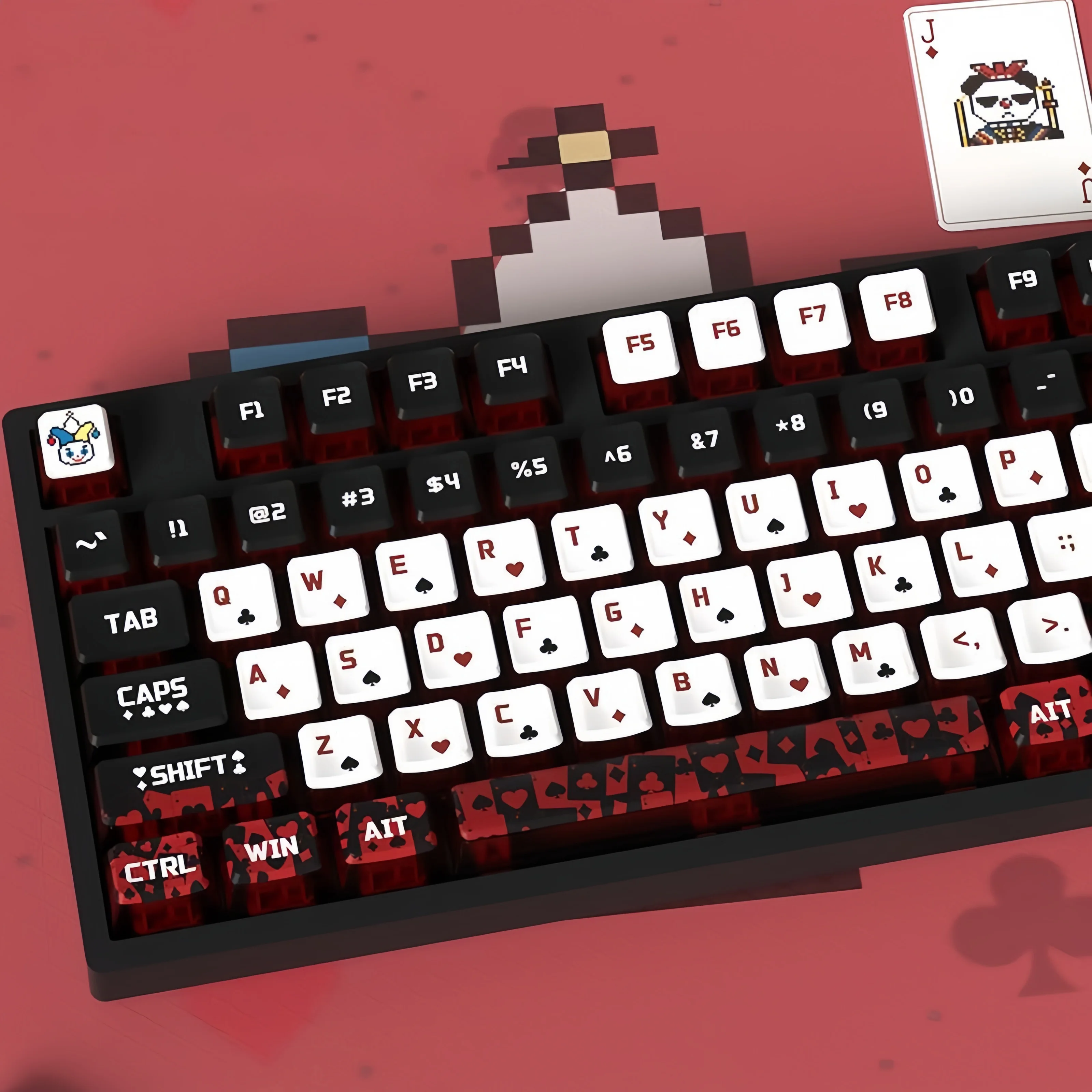 130 Keys Joker Themed Pudding Translucent Keycaps DYE-Sub Custom PBT PC Keycap for Cherry Gateron MX Switches Keyboards