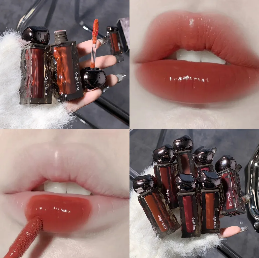 Glacier Lava Lip Glaze Mirror Reflective Makeup Hydrating Light Thin Lip Dew Light Saturation High Lip Makeup Lipstick Cosmetics