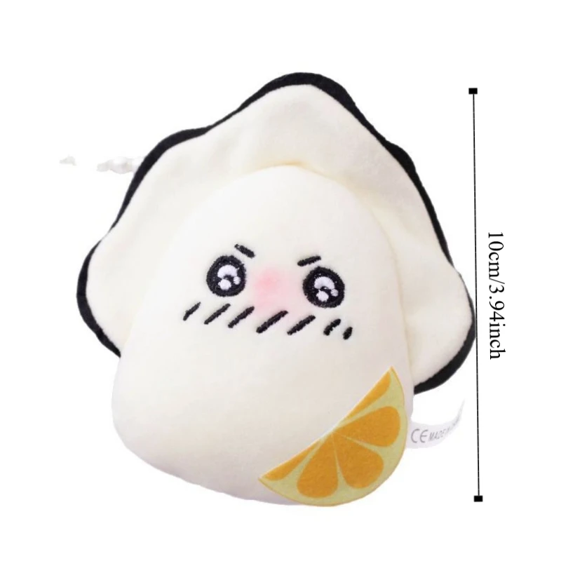 Miękki pluszowy breloczek z ostrygą, łańcuszkiem z pereł, rozmiar 10 cm, zawieszka z ostrygą, lalka symulacyjna, uroczy design, pluszowa zawieszka z ostrygą.