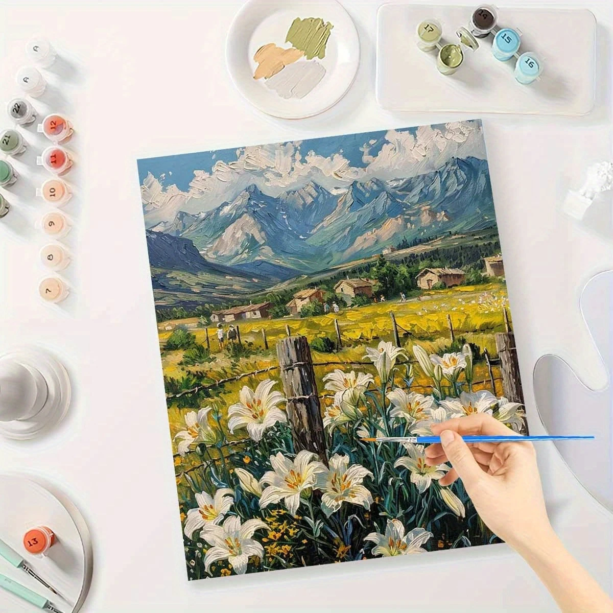 Acrylic Paint By Numbers Stunning Countryside Painting By Numbers on Canvas Coloring By Number for Adults Paint Digital Art