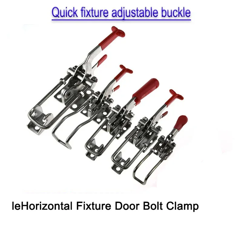 

304 Stainless Steel / Iron galvanized Quick Fixture Adjustable Buckle Lock Clamp Box Buckle Horizontal Fixture Door Bolt Clamp