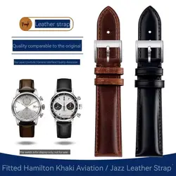 For Hamilton Milton Classic Jazz H42415731 H32675540 H38416711 Genuine Leather Watchband Men Watch Strap 20MM 22MM Soft Belt