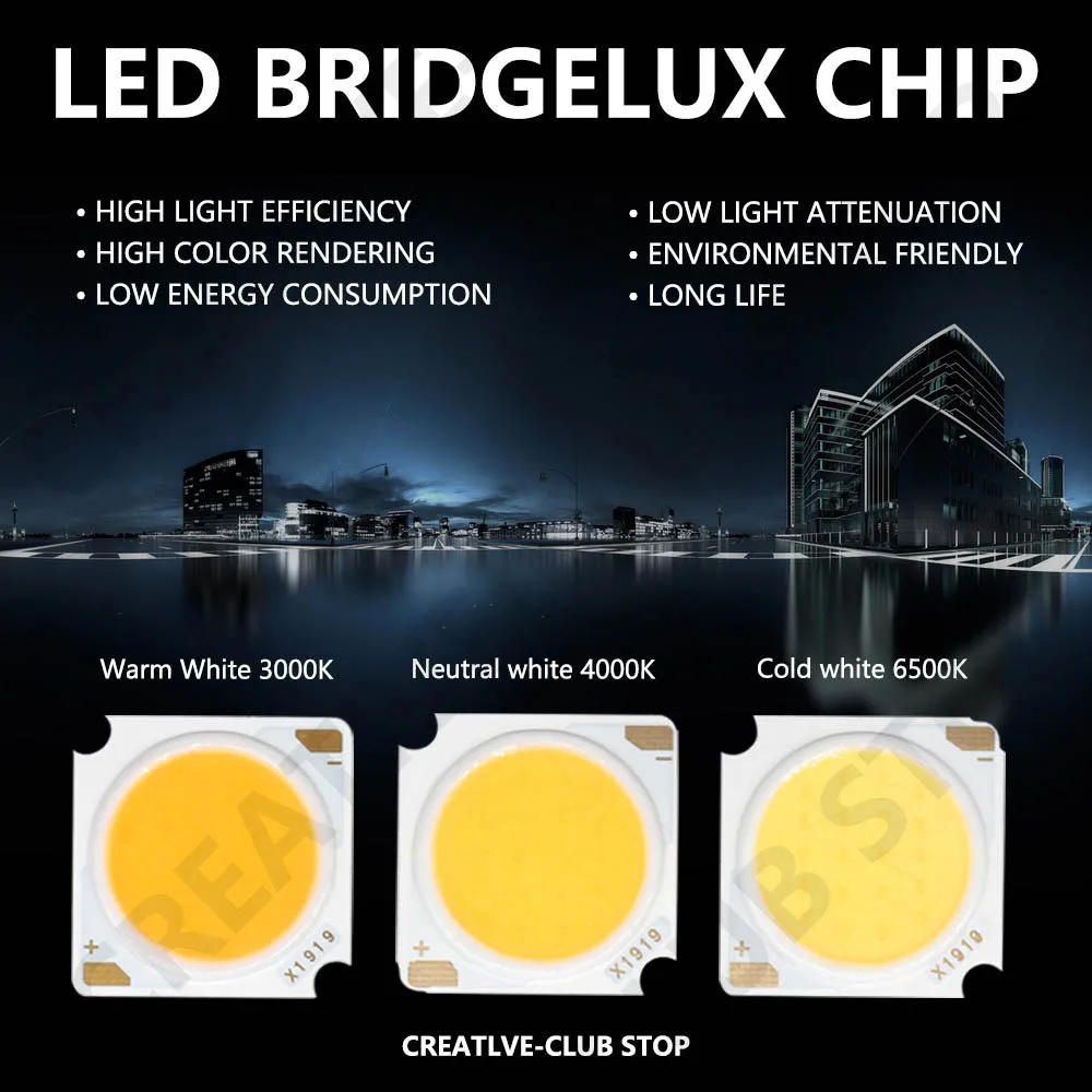 10pcs 1919 10W 20W 30W 40W LED COB Chip Light-emitting Diode Imported Bridgelux Crystal Chip DC30-33V DIY Downlight Panel Light