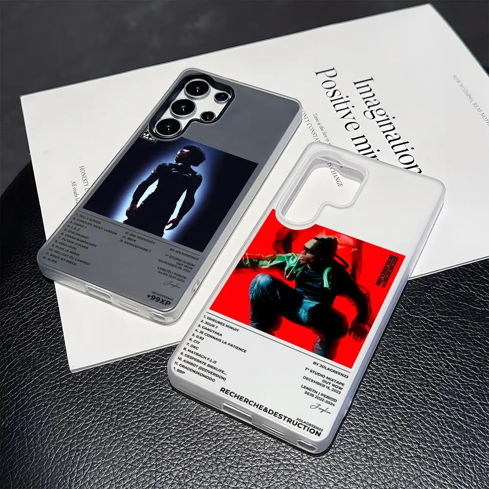 Rapper J-Jolagreen23 Phone Case 2-in-1 Detachable Clear Case for Samsung S26-S22 Multi-Color Card Holder Soft TPU