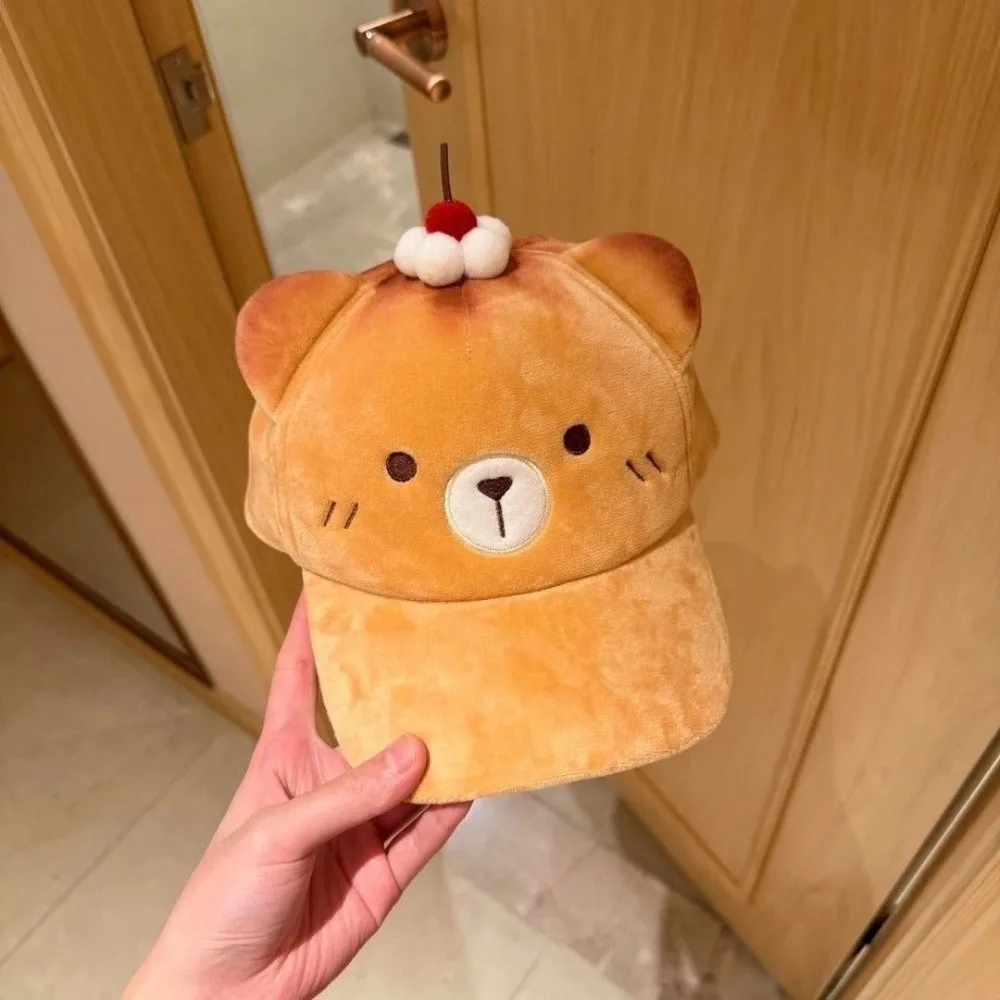 

Versatile Cute Cherry Baseball Cap Warm Sweet Bear Sun Protection Cap Adjustable Comfortable Cartoon Cat Duckbill Cap Sports