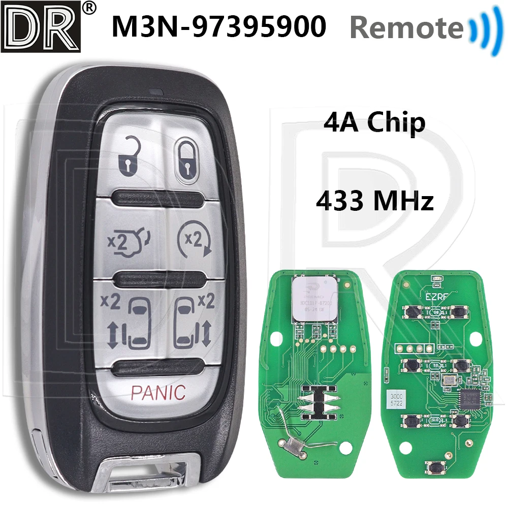 

Great M3N-97395900 433MHz 4A Chip Proximity Car Remote Key 68217832AC For Chrysler Pacifica 2017-2020 Voyager 2021-2023