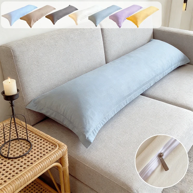 

New Rectangular Large Pillowcase Skin Friendly Body Pillow Cover Washed Cotton with Zipper Detachable and Washable Sofa Bedding