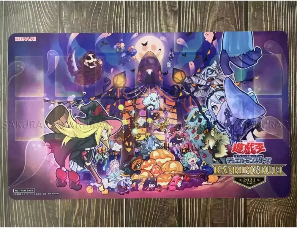 

YuGiOh Ghostrick Deck Play Mat TCG CCG Pad Board Game Duel Pad Trading Card Game Mat Rubber Anime Mousepad Free Bag 600x350x2mm