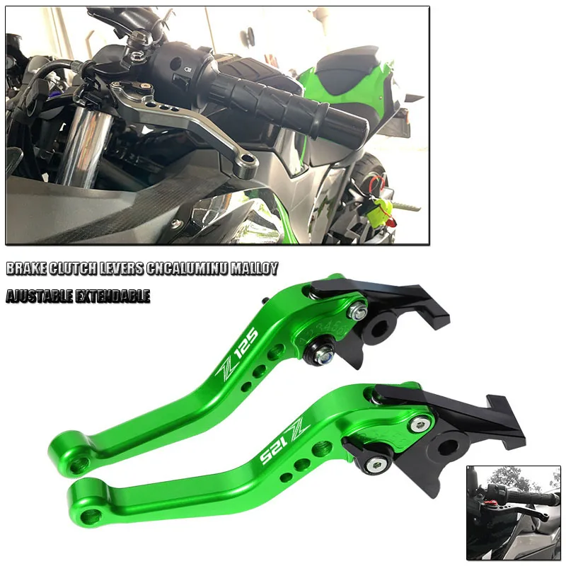 For kawasaki Z125 PRO 2015 2016 2017 2018 NINJA 125 2019 2020 2021 Motorcycle Adjustable Brake Clutch Levers Handlebar grips end