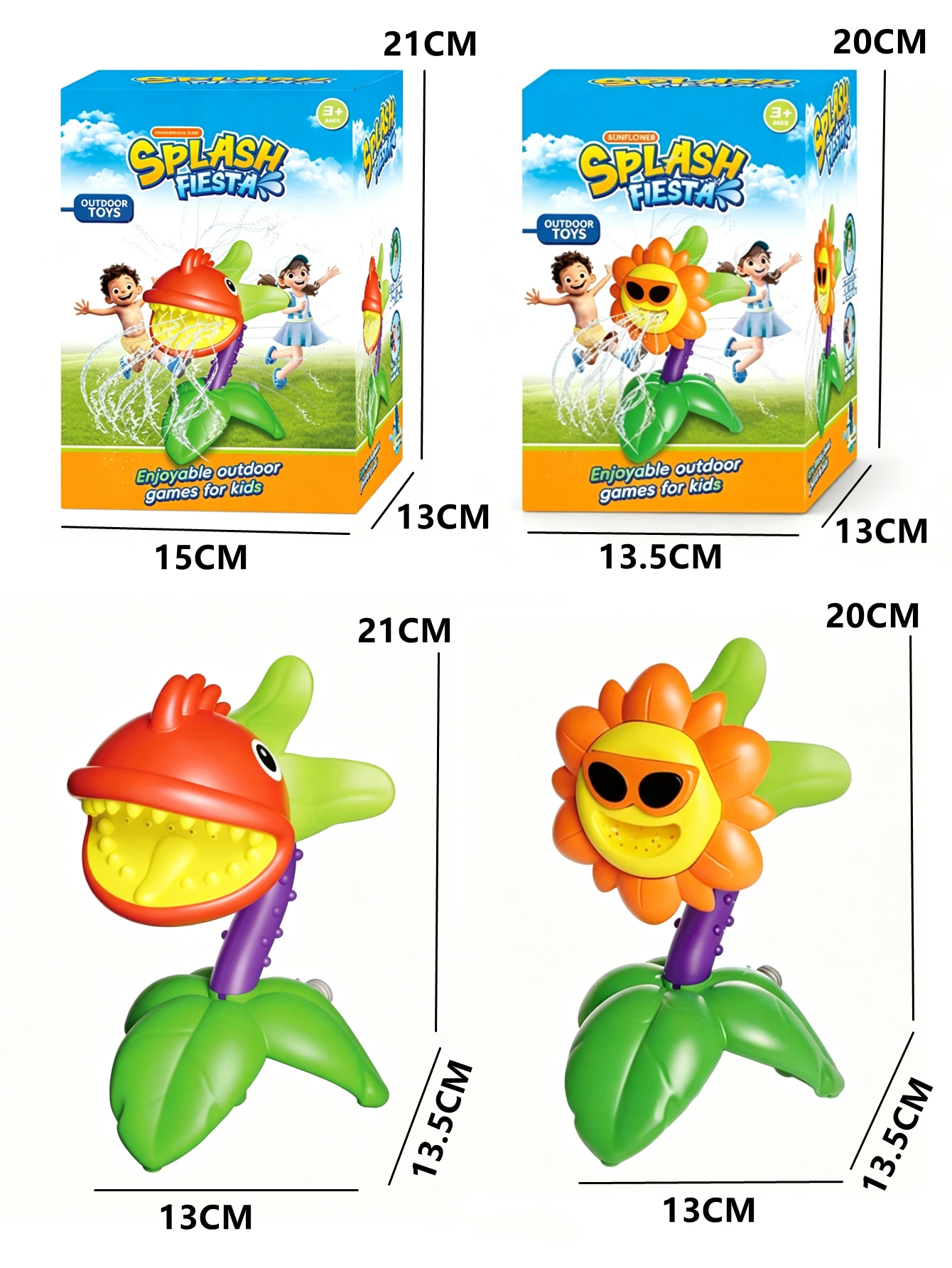 Sunflower Sprinkler Outdoor Water Spray Toys, Summer Outside Backyard for Kids Playing Water Games Sprinkler Set Gifts