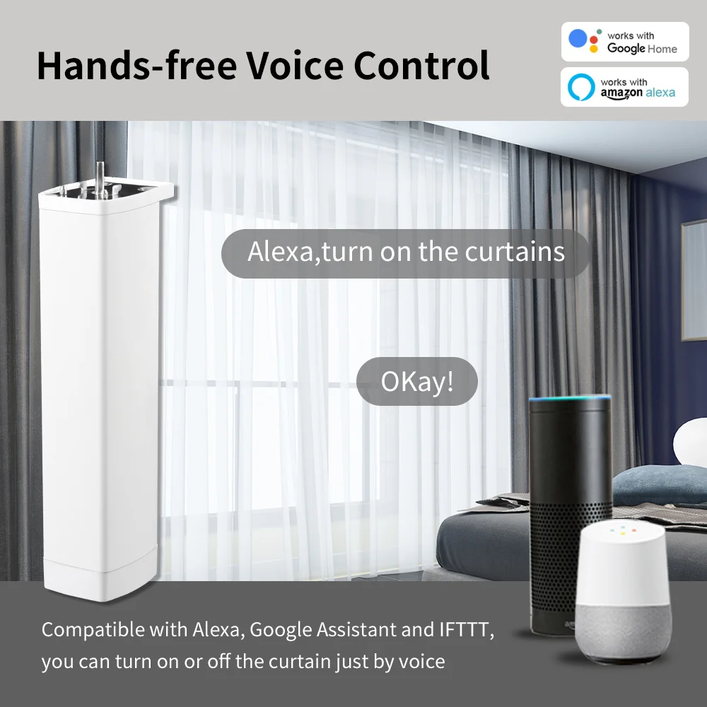 Tuya-zigbee電気カーテンモーター,リモート,スマートライフアプリ,タイマー,音声制御,Alexa, Google Home,wI-fi