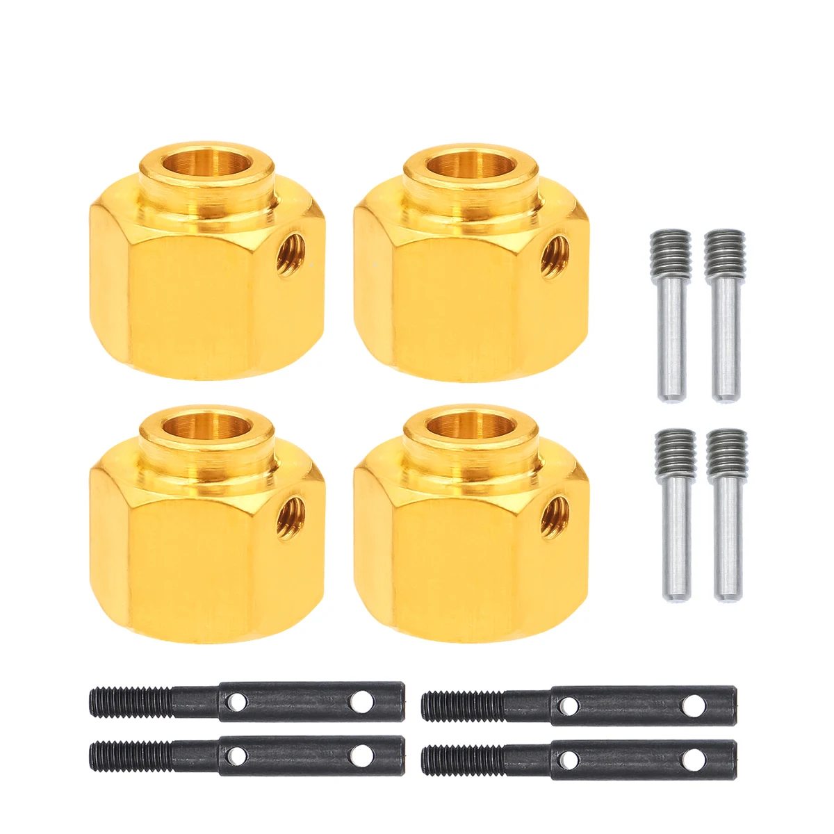 Brass Wheel Hub Extended Adapter+Metal Portal Axle Drive Gear Shaft For 1/10 RC Crawler Axial SCX10 III Jeep Wrangler Gladiator