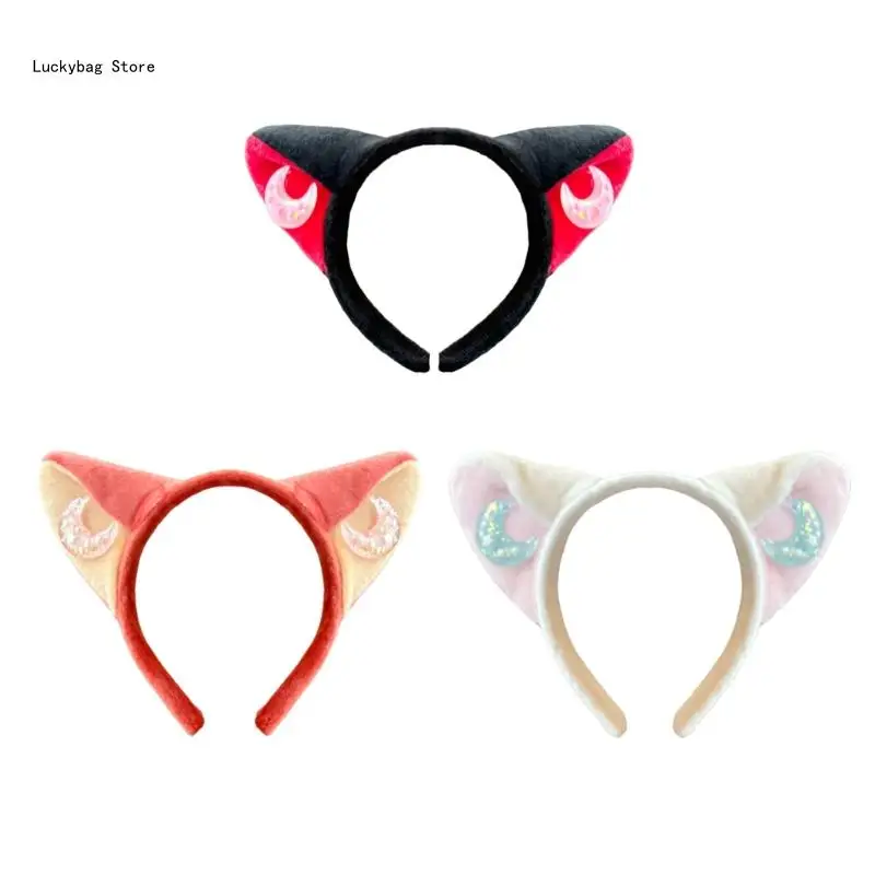 

Plush Ear Headband Cartoon Cats Ear Hairhoop Halloween Cosplay Costume Hairband