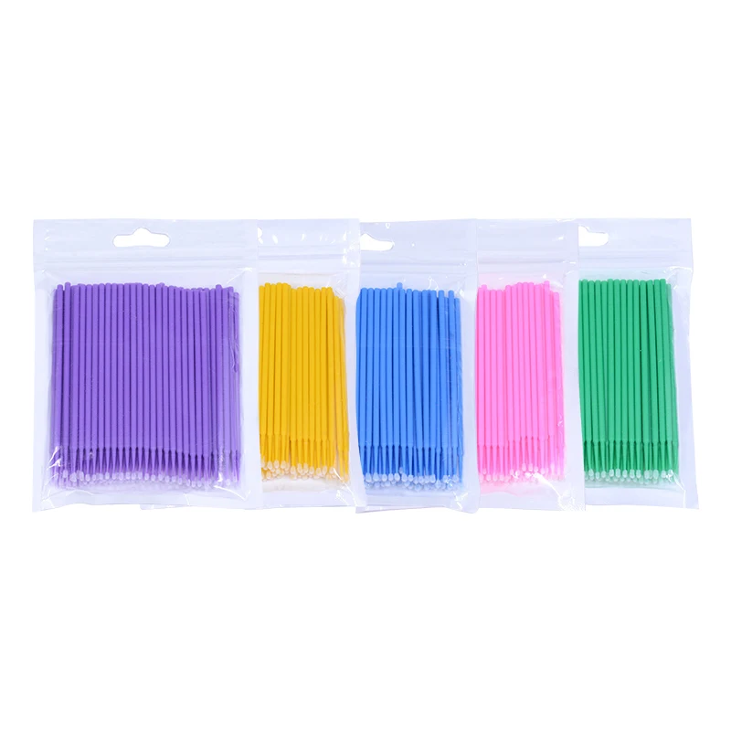 100Pcs Eyelash Cleaning Brush Lash Extension Micro Cotton Swab Individual Eyelashes Microbrush Beauty Makeup Clean Remover Tools