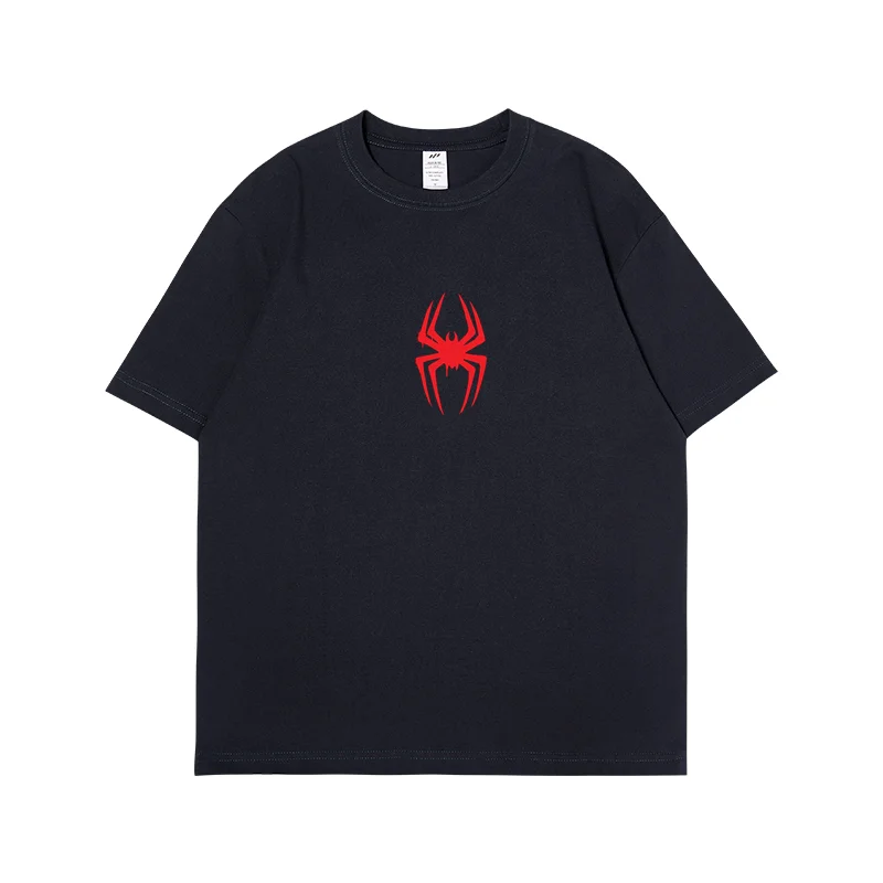 2024 Summer European and American New Spider Man Crossover Universe T-shirt Men\'s and Women\'s Anime Loose Cotton Top