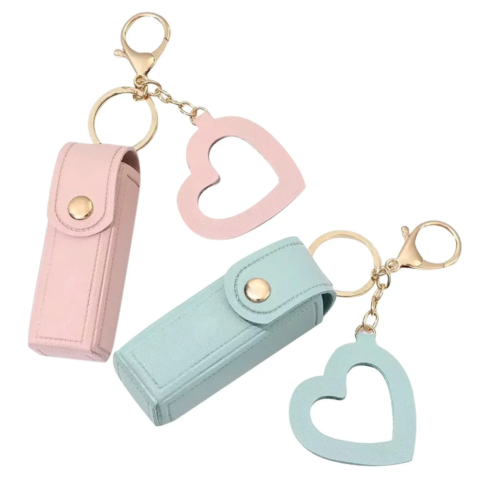 Lipstick Keychain Holder Bag Hanging Ornament Versatile Compact Lip Gloss Holder for Purse Car Keys Coin Storage Pouch