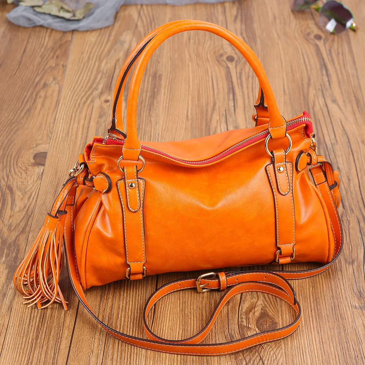 Vintage Doctor Handbags Designer Women Shoulder Bag Luxury Vegetable Tanned Soft Oil Wax Leather Crossbody Bag Large Tote Purses