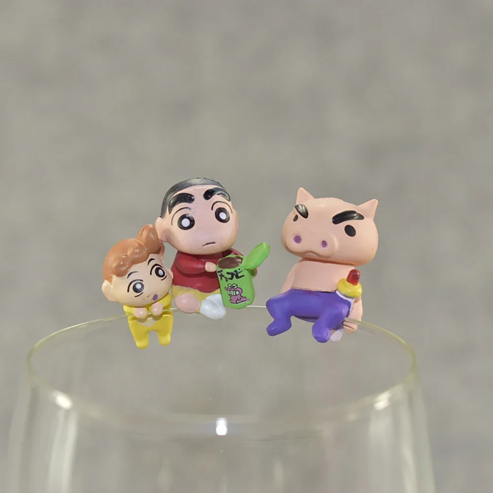 Crayon Shin Chan Cartoon Figure Kawaii Toy Anime Cup Jewelry Series Decorations Action Figurines Japanese Toys Cute Gift
