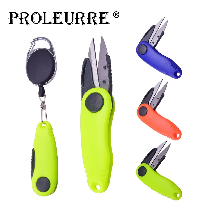 Proleurre Fishing Quick Knot Tool Shrimp-Shaped Stainless Steel Fish Use Scissors Accessories Folding Fishing Line Cut Clipper