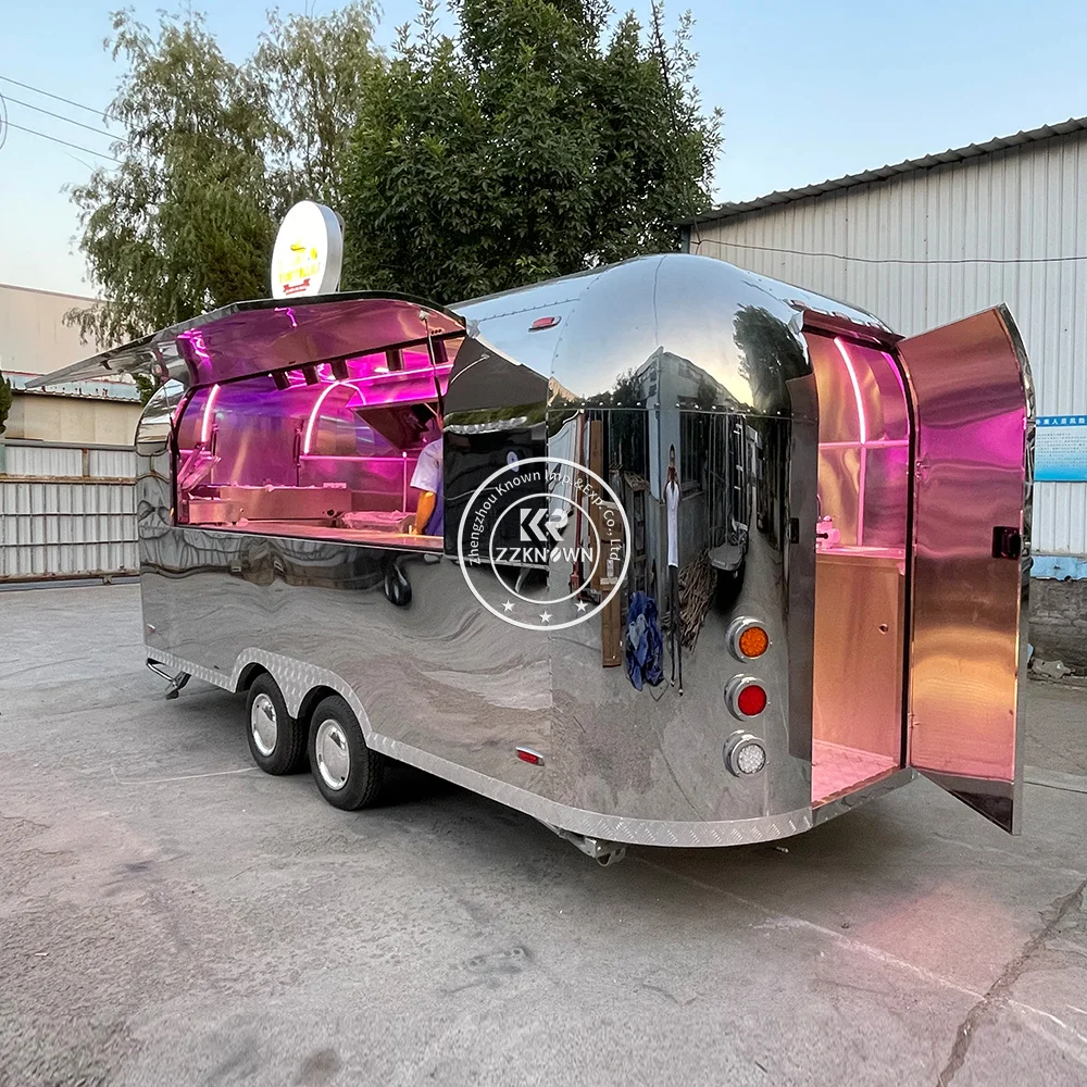 Concession Street Food Cart Shaved Ice Mobile Trailer Food Trucks Mobile Bar Trailer Air stream Food Truck