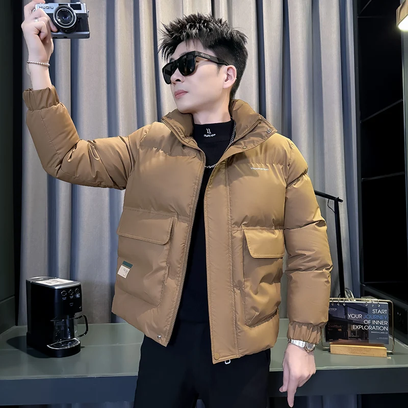 

Утепленная хлопковая куртка Slim Fit малого размера для мужчин и молодежи, повседневная, модная, из полиэфирного волокна, на молнии