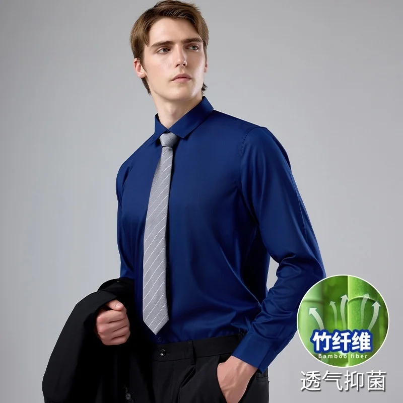New Quality Anti-Wrinkle Men Shirt Long Sleeves Dress Shirts For Men Slim Fit Camisa Social Business White Office Shirt 8XL 9XL