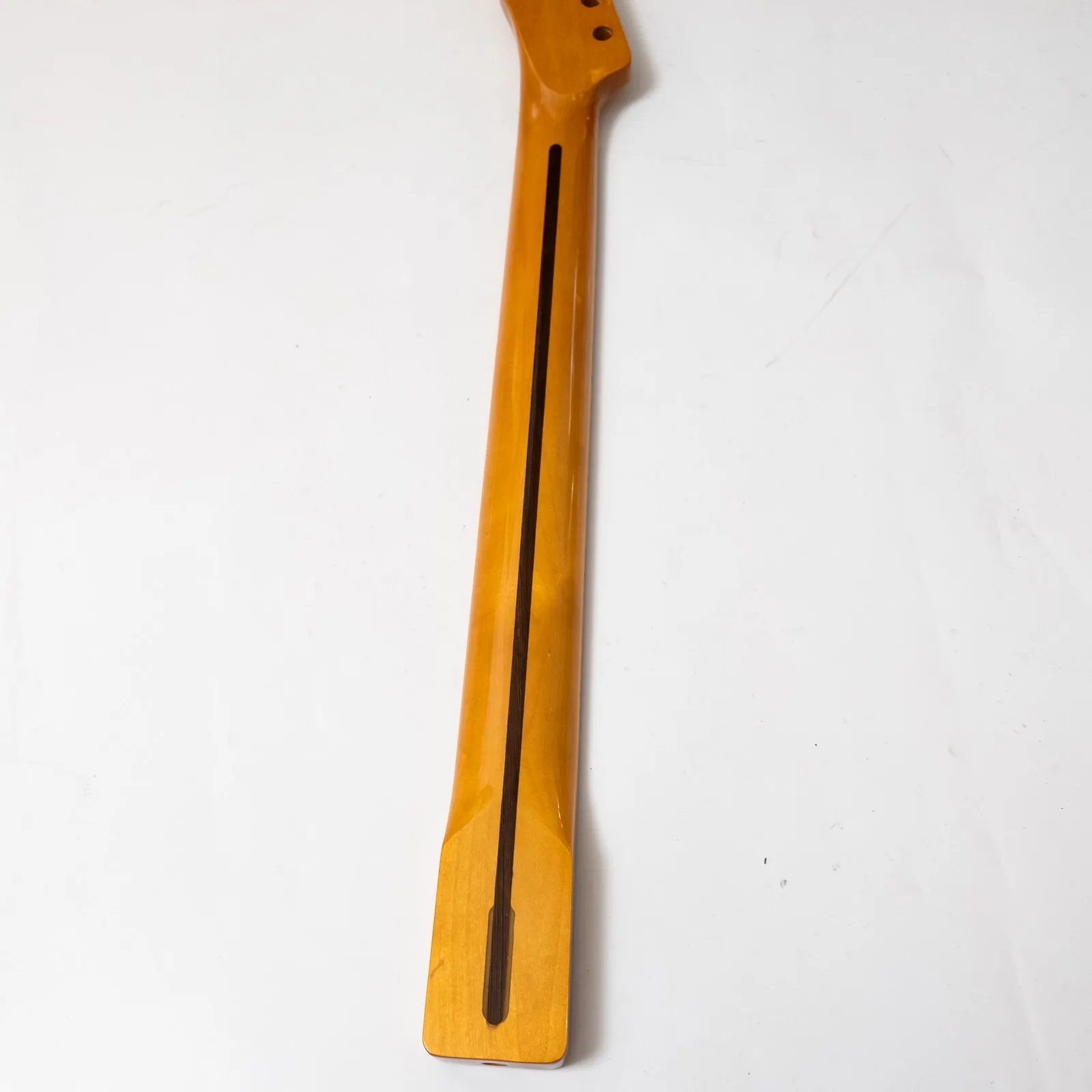 21 Frets Gloss Yellow Maple Guitar Neck 25.5 Inch Maple Fingerboard Medium Jumbo Frets Bone Nut Replacement Parts