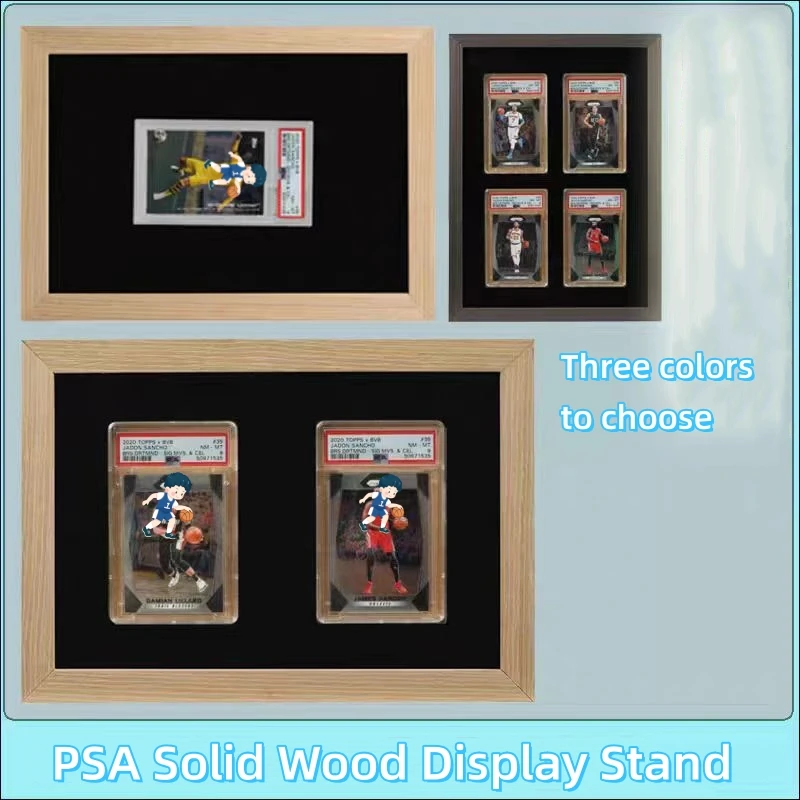 High Grade Solid Wood Display Frame PTCG Pokemon Rating Card Brick Collect Frame Customized Frame Card Not Included