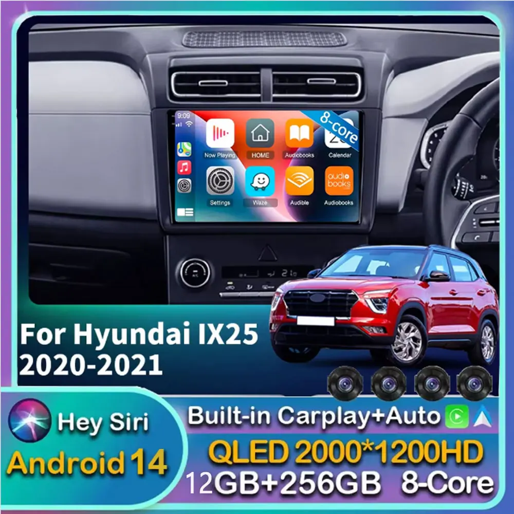 

Автомобильный радиоприемник Android14 для Hyundai Creta 2 IX25 2020 2021, навигация, GPS, мультимедийный видеоплеер, стерео Carplay + автоматический DSP Wi-Fi + 4G BT