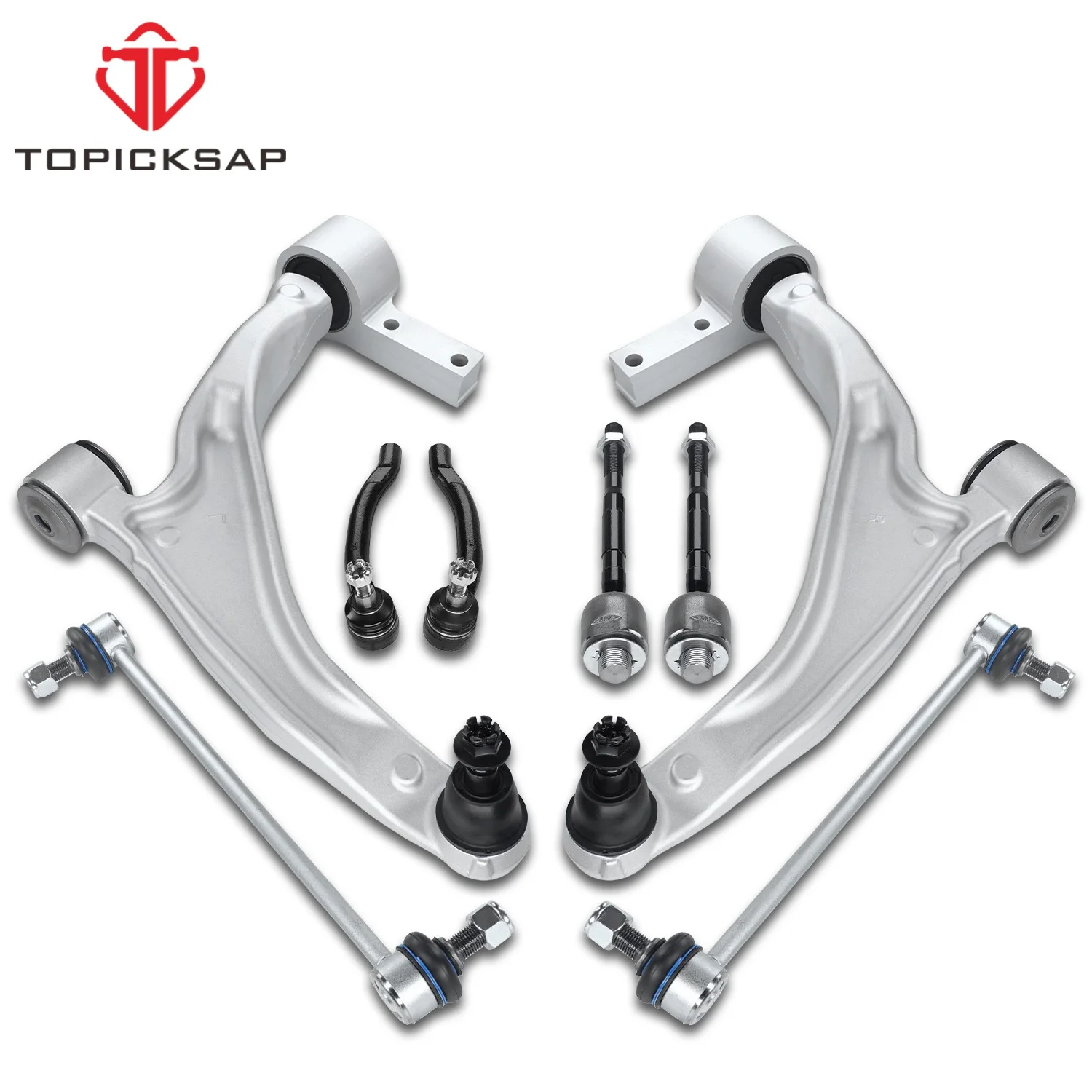 TOPICKSAP 8Pcs Control Arm Ball Joint Sway Bar Link Tie Rod End for Honda Pilot 2009-2015 51350SZAA02 51350SZAA03