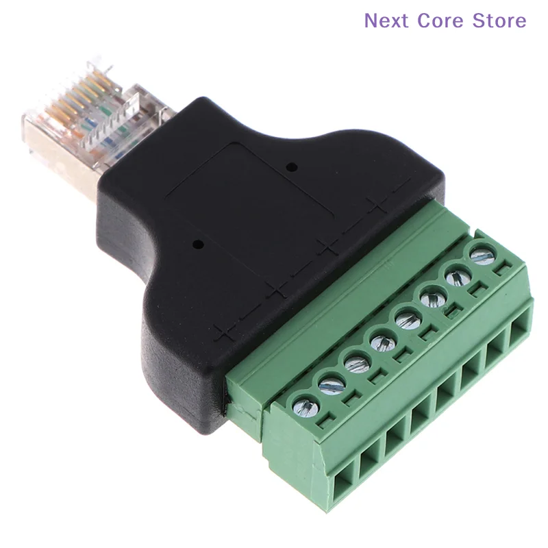 [NC]8P8C RJ45 Ethernet Male To 8 Pin Av Terminal Screw Adapter Converter For Dvr[NC]