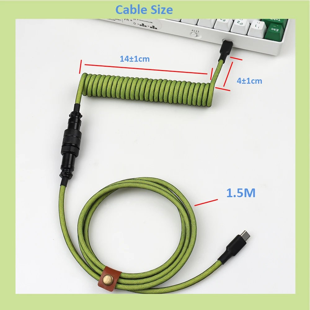 Imagem -06 - Lano-double Usb c Cabo de Bobina de Teclado Mecânico Conector Aviador Gx16 Interface tipo c Presente para Teclado do Jogo