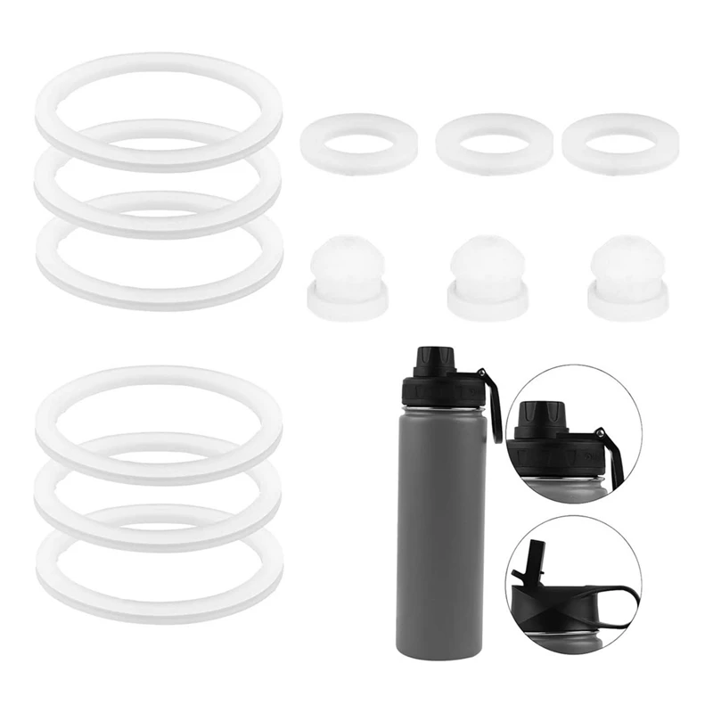 AB47-12 pezzi di ricambio per guarnizione bottiglia d'acqua per DRINCO 14/18/22/32/40/64 Oz, guarnizioni per fori di sfiato con coperchio in paglia in silicone Guarnizione beccuccio