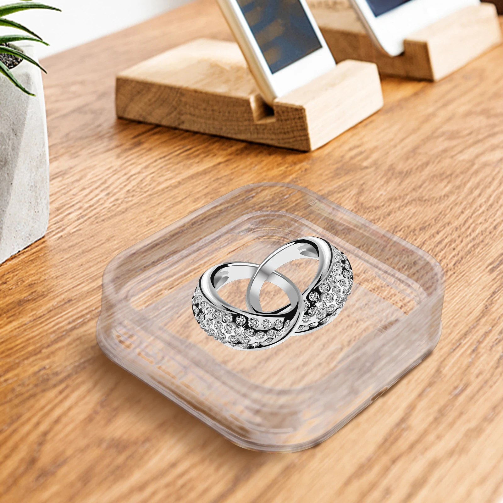 

2pcs Jewelry Storage Cases Elastic Film Seal Women Travel Ring Earrings ganizer Portable Box Beads Necklaces Bracelets Rings